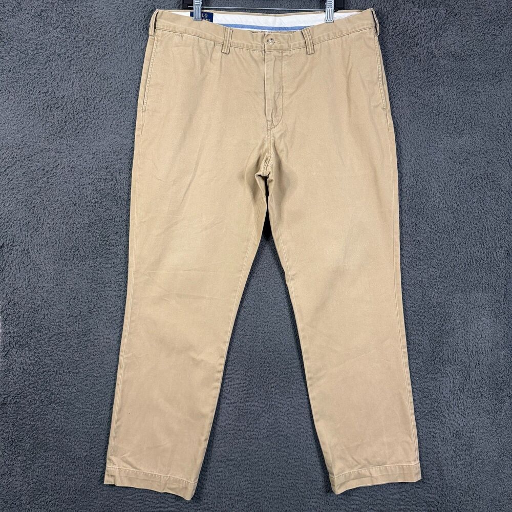 Polo Ralph Lauren Pants Mens 38x32 Beige Tan Classic Fit Chinos Preppy Casual